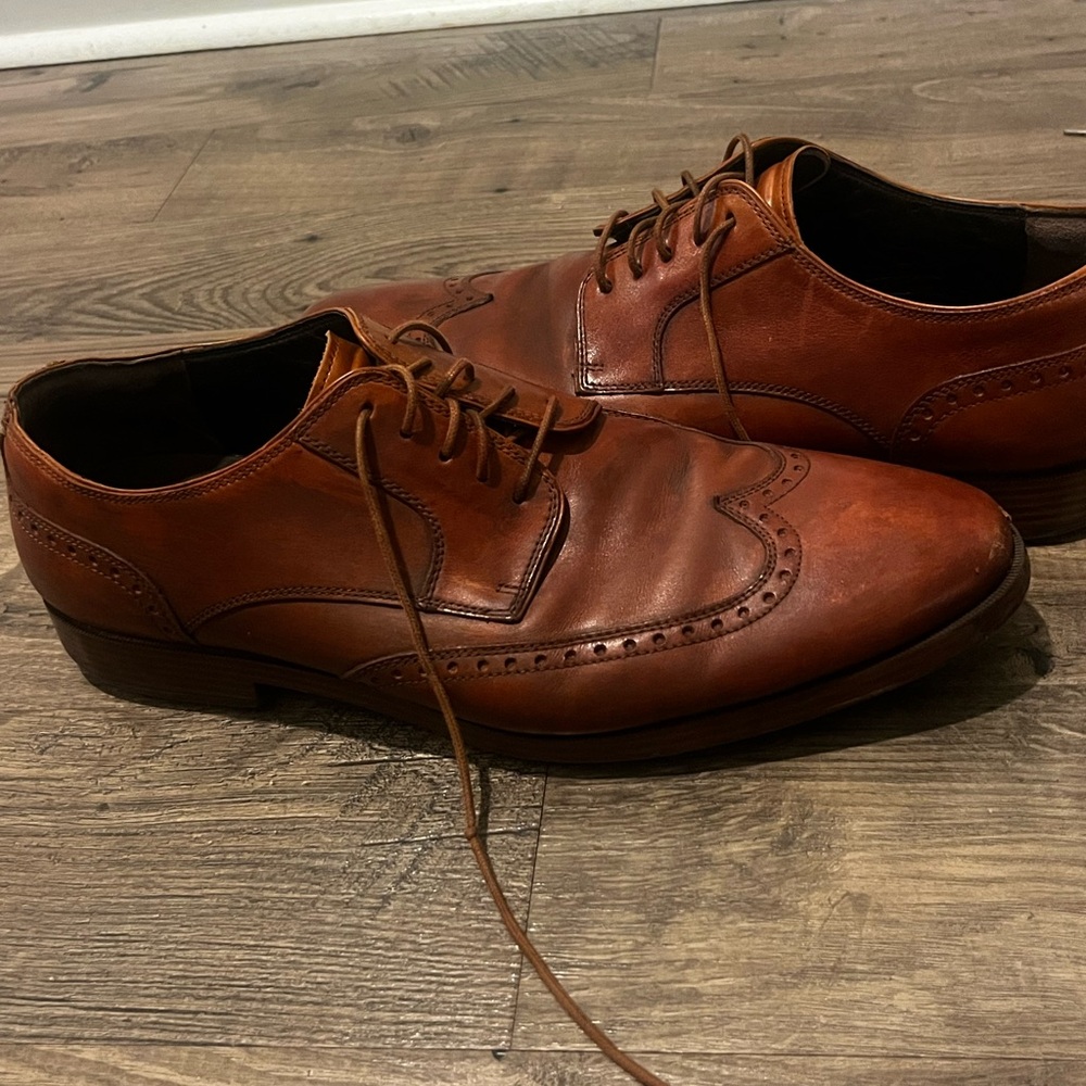 Cole Haan Grand O.S. Oxford Brown Leather Wingtip Brogue Lace Up Shoes 12 - Picture 6 of 8